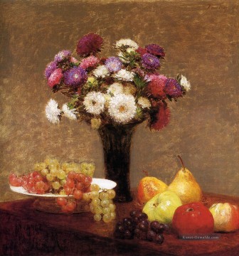 Astern und Obst auf einem Tisch Henri Fantin Latour Ölgemälde
